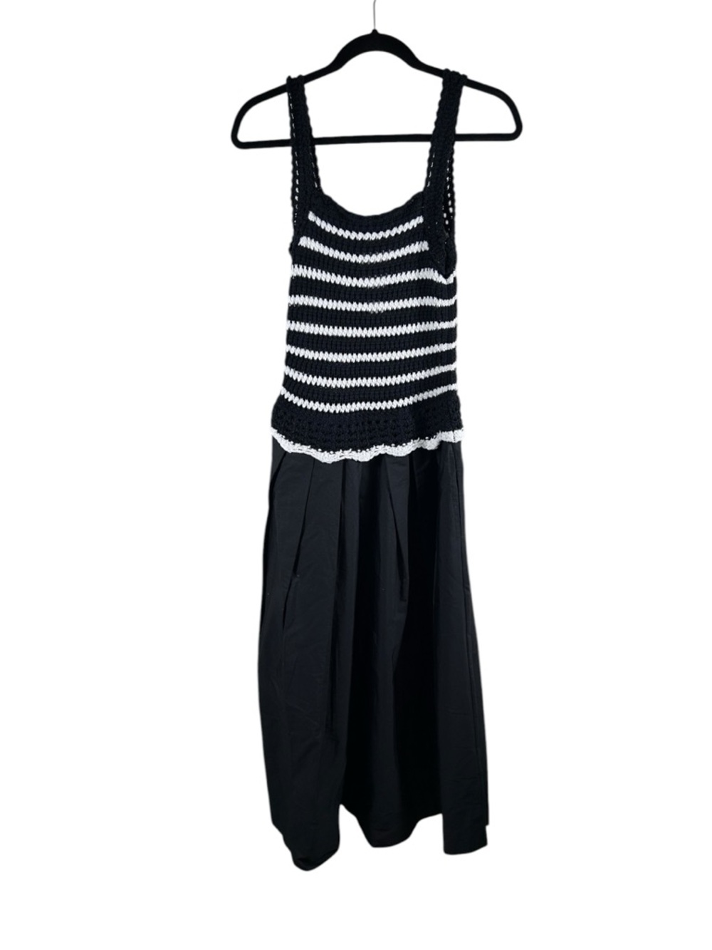 NWT Madewell Striped Crochet Knit Poplin Dress XS - Picture 3 of 7